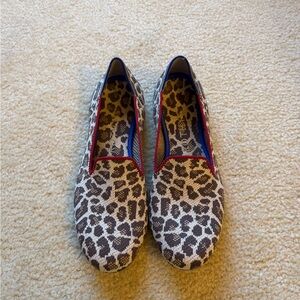 Rothy's The Loafer shoes in the retired "Mocha Spot" leopard print